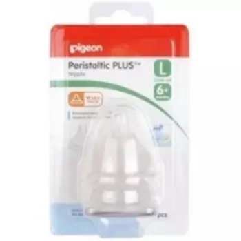 Pigeon Peristaltic Plus L - Соска силиконовая для детской бутылочки, с 6 месяцев, 2 шт