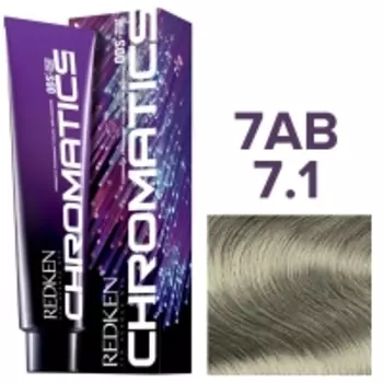 Redken Chromatics - Краска для волос без аммиака 7.1-7AB пепельный-голубой, 60 мл