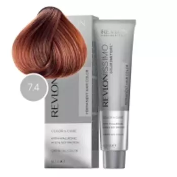 Revlon Professional - Перманентный краситель Revlonissimo Colorsmetique, 7.4 Блондин Медный, 60 мл