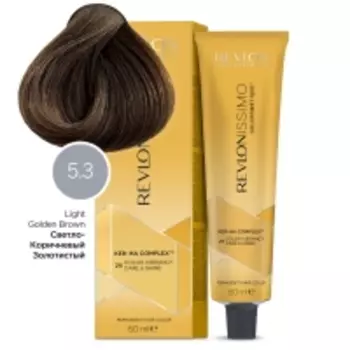 Revlon Professional - Перманентный краситель с гиалуроновой кислотой золотые оттенки, 5.3 светло-коричневый золотистый, 60 мл