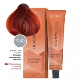 Revlon Professional - Перманентный краситель с гиалуроновой кислотой медные оттенки, 77.40 Блондин Насыщенно-Медный, 60 мл
