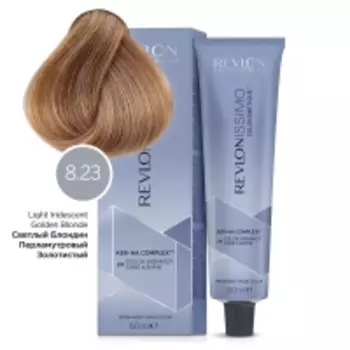 Revlon Professional - Перманентный краситель с гиалуроновой кислотой холодные оттенки, 8.23 Светлый Блондин Переливающийся Золотистый, 60 мл