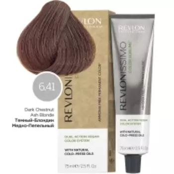Revlon Professional - Перманентный краситель с маслами холодного отжима, оттенок 6.41 Темный-Блондин Медно-Пепельный, 75 мл