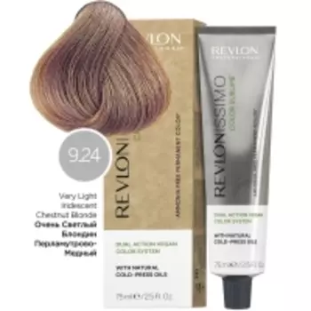 Revlon Professional - Перманентный краситель с маслами холодного отжима, оттенок 9.24 Очень Светлый Блондин Перламутровый Медный, 75 мл