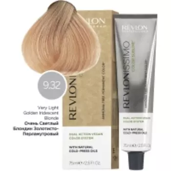 Revlon Professional - Перманентный краситель с маслами холодного отжима, оттенок 9.32 Очень Светлый Блондин Золотисто-Переливающийся, 75 мл