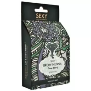 Sexy Brow - Набор Черная хна + минеральный раствор, 5 капсул + 10 мл