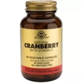 Solgar Cranberry - Натуральная клюква с витамином С в капсулах, 60 шт