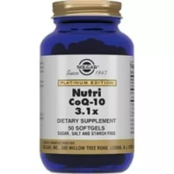 Solgar Hutri CoQ-10 3.1x - Нутрикоэнзим Q-10 в капсулах, 50 шт