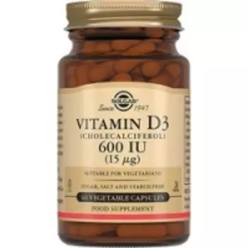 Solgar - Витамин D3 600 МЕ в капсулах, 60 шт