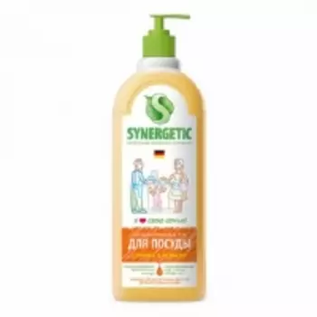 Synergetic - Средство для мытья посуды "Сочный апельсин", 1000 мл