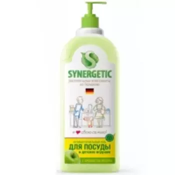 Synergetic - Средство для мытья посуды "Яблоко", 1000 мл