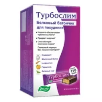 Турбослим - Батончик для похудения, 50 г*4 шт.