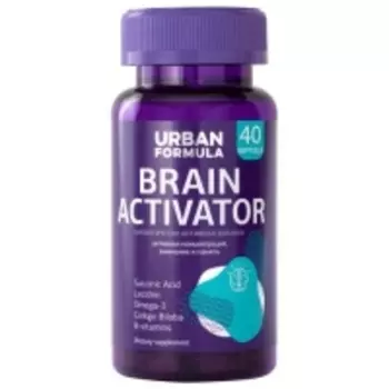 Urban Formula Brain Activator FocusBrainer - Биологически активная добавка к пище, 40 капсул