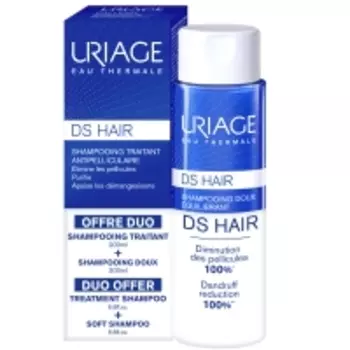 Uriage DS Hair - Набор: Шампунь против перхоти DS, 200 мл + Шампунь мягкий балансирующий DS, 200 мл