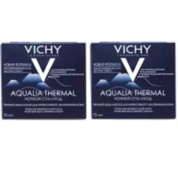 Vichy - Комплект: Аквалия Термаль Ночной Спа-ритуал крем-гель, 2 шт. по 75 мл, 1 шт