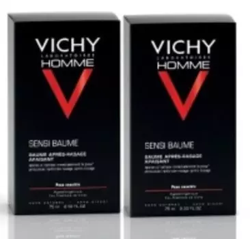 Vichy - Комплект: Бальзам смягчающий после бритья для чувствительной кожи Sensi Baume Ca,2 шт. по 75 мл, 1 шт