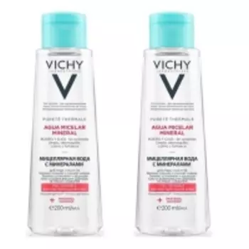 Vichy - Комплект: Мицеллярная вода с минералами для чувствительной кожи, 2 шт. по 200 мл, 1 шт