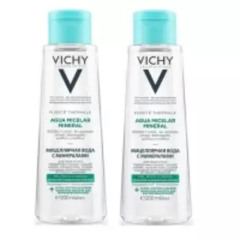 Vichy - Комплект: Мицеллярная вода с минералами для жирной и комбинированной кожи, 2 шт. по 200 мл, 1 шт