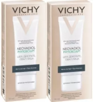 Vichy - Комплект: Неовадиол Phytosculpt Крем для зоны шеи, декольте и овала лица, 2 шт. по 50 мл, 1 шт