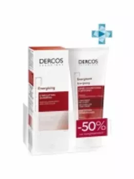 Vichy Набор: Шампунь тонизирующий от выпадения волос Деркос 200 мл + Кондиционер тонизирующий укрепляющий против выпадения волос 200 мл