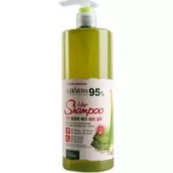 Whitecospharm White Organia Aloe Vera Hair Shampoo 95% - Шампунь для волос с соком листьев алоэ, моркови и тыквы, 500 мл