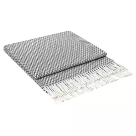 Плед Райтон Cotton хлопковый с бахромой серый 140x200