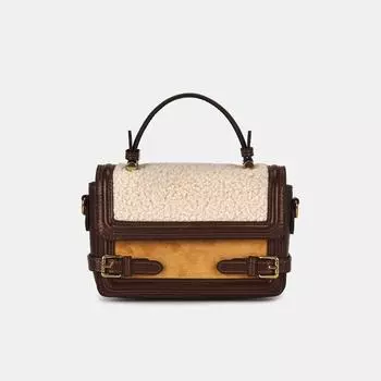 АУГС331700 Сумка женская искусст.кожа/иск усст.мех.190х50х140,коричн/беж