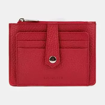 АУГЮ008200 Кредитница женская натуральная кожа,121*90*6,красная