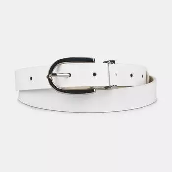 150313P-22217-11 Ремень женский Ralf Ringer,нат ур.кожа,113х2,4см,белый