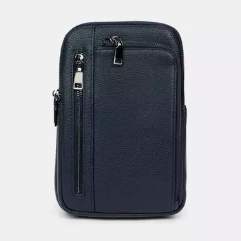 110-213-32 Сумка мужская,экокожа 100% , 17*5*24 синяя