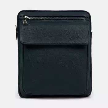 АУГС264100 Сумка мужская нат.кожа суприм 220х260х20 синяя