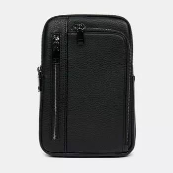 110-213-31 Сумка мужская,экокожа 100% , 17*5*24 черная