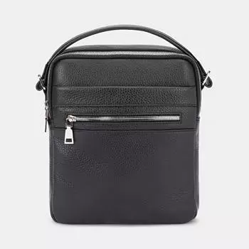 АУГС225500 Сумка мужская 220х260х65 нат.кожа черная