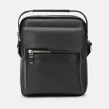 АУГС222500 Сумка мужская 220х255х60 нат.кожа черная