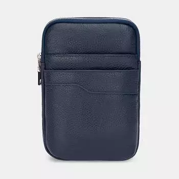 АУГС222400 Сумка мужская 140х210х40 нат.кожа синяя