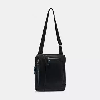 АУГС190500 Сумка мужская нат.кожа 290*220*30 черная