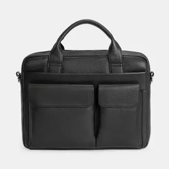 АУГС189900 Сумка мужская нат.кожа 360*270*70 черный