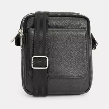 АУГС190800 Сумка мужская нат.кожа 150*180*70 черная