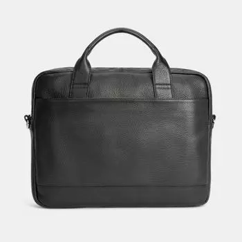 АУГС190100 Сумка мужская нат.кожа 380*290*70 черная