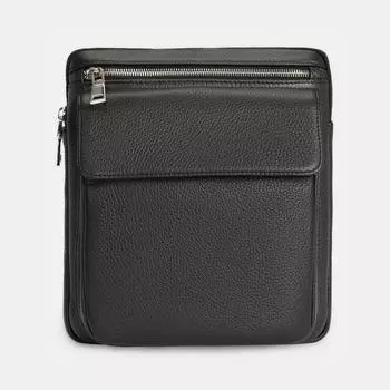 АУГС200500 Сумка мужская нат.кожа 220х260х20 черная