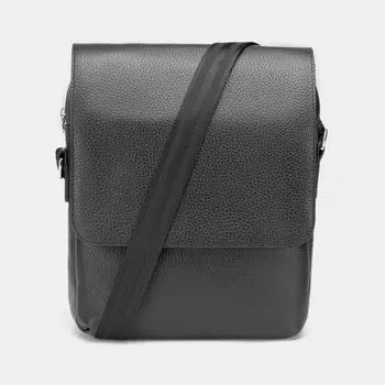 АУГС243800 Сумка мужская нат.кожа 250х300х70 черная