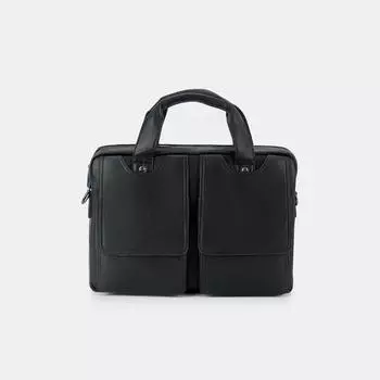 АУГС329600 Сумка мужская натуральная кожа ,400x120x290,черная