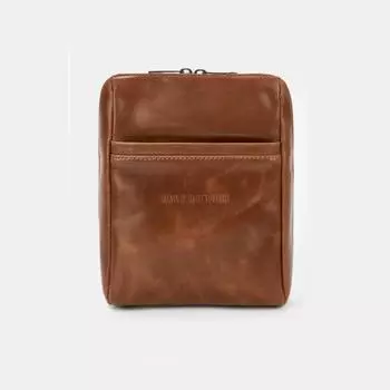 АУГС336400 Сумка мужская натуральная кожа 18х22х4,5, коричневая