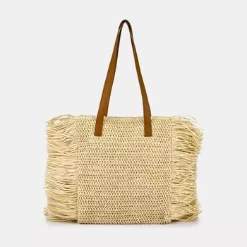 RR-112-015-60-4 Сумка женская,100%целлюлоза 420x130x330,светло-бежевая