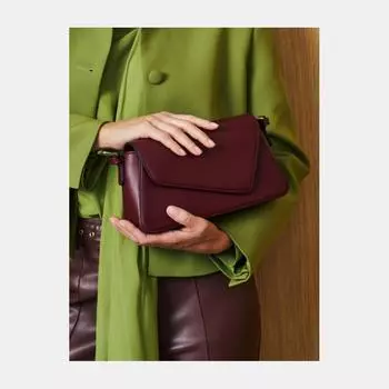 АУГС328300 Сумка женская искусственная кожа,250х70х120,бордовая