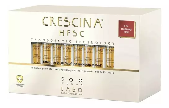 Ампулы для восстановления роста волос HFSC Transdermic Re-Growth 500 Woman: Ампулы 40*3,5мл