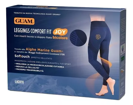 Антицеллюлитные ультрамягкие леггинсы для занятий спортом Leggings Comfort Fit (синие): Размер L/XL (48-52)