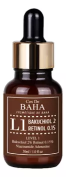 Антивозрастная сыворотка для лица с бакучиолом и ретинолом L1 Bakuchiol 2% Retinol 0.15% 30мл
