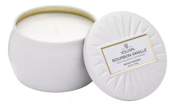 Ароматическая свеча Bourbon Vanille (ваниль Бурбон): свеча в декоративном подсвечнике 127г