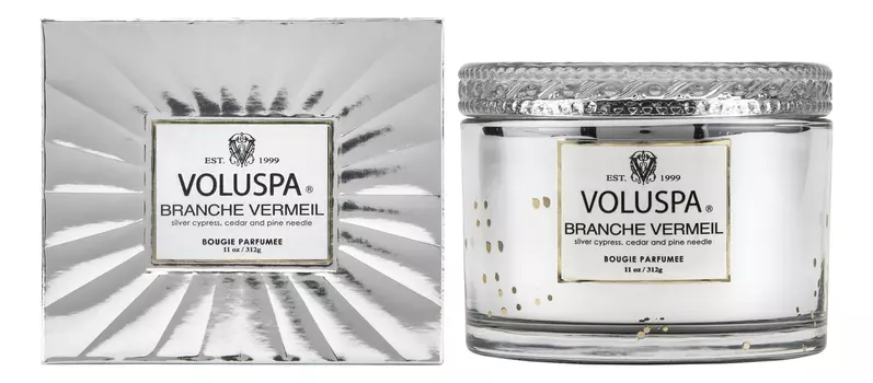 Ароматическая свеча Branche Vermeil (ель и бальзам): свеча в подарочной коробке 312г